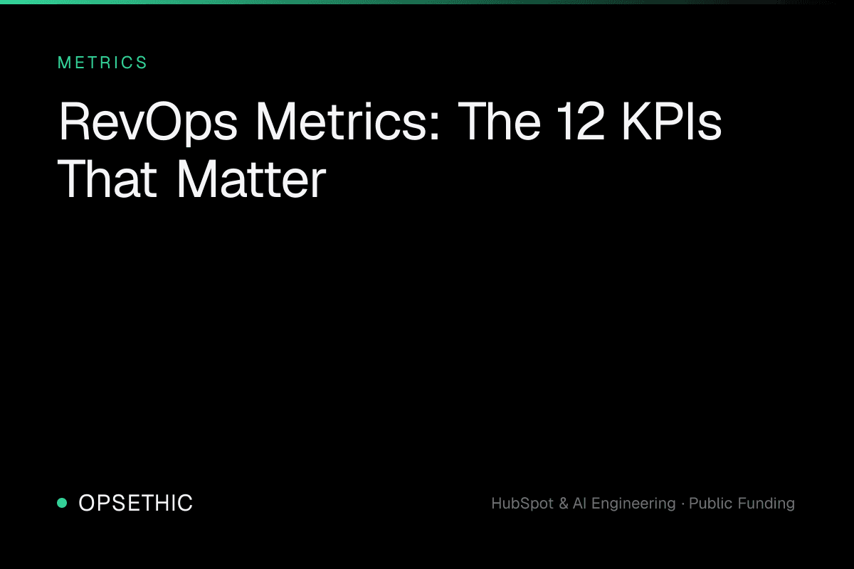 RevOps Metrics That Actually Matter: The 12 KPIs a Fractional RevOps Leader Tracks Weekly