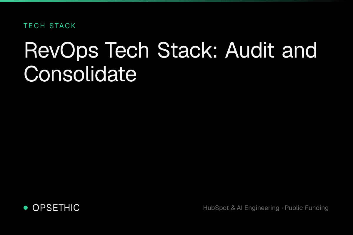 RevOps Tech Stack: How to Build, Audit & Consolidate Your Revenue Tooling
